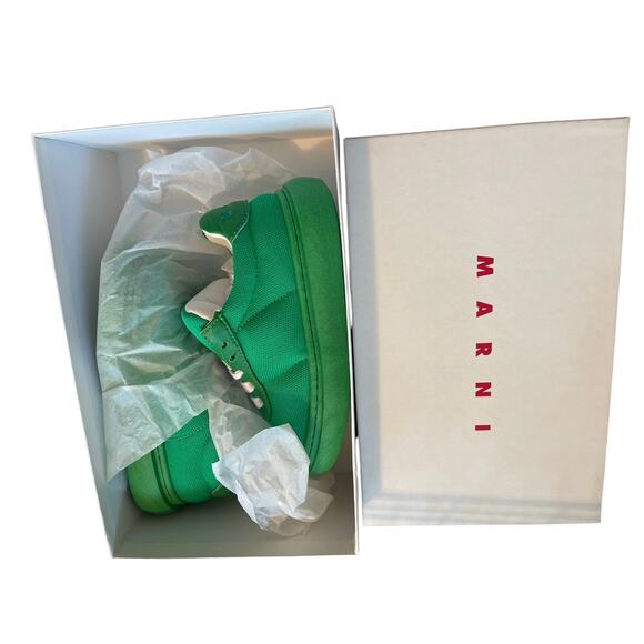 Marni Kids Leather and Cotton Lace Up Sneakers NWT size: 27 Italian Kids - Picture 5 of 7